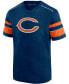 Фото #3 товара Men's Navy Chicago Bears Textured Hashmark V-Neck T-shirt