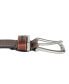 Фото #5 товара Men's Leather Jean Belt with Metal and Leather Keeper