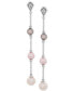 ფოტო #1 პროდუქტის Cultured Freshwater Pearl (6, 7 & 8mm) & Diamond Accent Drop Earrings in Sterling Silver