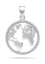 Фото #1 товара Original silver pendant with clear zircons Map of the world PT96W