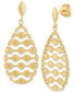 ფოტო #4 პროდუქტის Openwork Teardrop Drop Earrings in 10k Gold