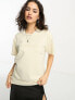 AllSaints Pippa boyfriend t-shirt with embroidered logo in ecru