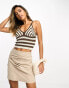 Фото #4 товара NA-KD crochet knit top in brown and beige