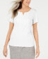 Топ Karen Scott Embroidered Split Neck Bright White PXL