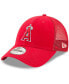 Men's Red Los Angeles Angels Trucker 9FORTY Adjustable Snapback Hat