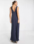 Фото #4 товара Maya Bridesmaid gathered strap maxi dress in navy blue