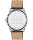 ფოტო #2 პროდუქტის Women's Greyson Quartz Black Leather Strap Watch 36mm