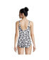 Фото #4 товара Women's Long Scoop Neck Soft Cup Tugless Sporty One Piece Swimsuit Print