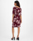 Фото #2 товара Petite Printed Faux-Wrap Sheath Dress