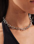 DesignB London chunky chain necklace in silver