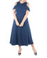 Фото #1 товара Plus Size Ruffle Cold Shoulder A Line Maxi Dress