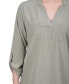 Petite Roll Tab Sleeve Blouse with Pockets