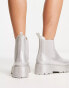 ASOS DESIGN Gadget chunky chelsea wellies in silver