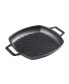 10in Square Grill Pan with Double Loop Handles, Seasoned