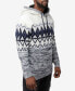 ფოტო #2 პროდუქტის Men's Color Blocked Pattern Hooded Sweater