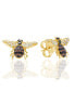 ფოტო #1 პროდუქტის Suzy Levian Sterling Silver Cubic Zirconia Bumble Bee Stud Earrings