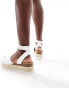 Truffle Collection flatform espadrilles in white