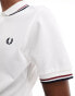 Фото #2 товара Fred Perry twin tipped logo polo in white/red/navy