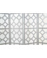 Quarterfoil infused Diamond Design 4-Panel Room Divider, Silver