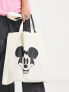 ASOS DESIGN Punk Mickey license graphic shopper tote bag in natural