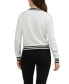 Women's Long Sleeve Sweater with Stripped Trims