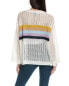 Rain + Rose Stripe Sweater Women's White L