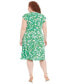 Фото #2 товара Plus Size Printed Flutter-Sleeve Dress