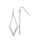 ფოტო #1 პროდუქტის Stainless Steel Polished Crystal V-shape Dangle Earrings