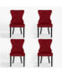 Фото #5 товара Velvet Upholstered Tufted Dining Chairs Set of 4