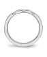 Stainless Steel Polished 3 Stone CZ 2.5mm Flat Band Ring