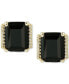 ფოტო #4 პროდუქტის Onyx & Diamond Accent Stud Earrings in 14k Gold