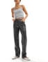 Фото #1 товара Noisy May faux leather slim fit trousers in grey snake print