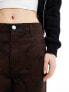 Obey brighton printed carpenter trousers in brown