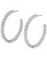 Фото #1 товара Silver-Tone Medium Cubic Zirconia C-Hoop Earrings, 1.62", Created for Macy's