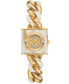 Women's MK Chain Lock Three-Hand Alabaster and Gold-Tone Stainless Steel Watch 25mm