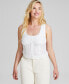 Фото #1 товара Women's Button Front Scoop-Neck Sleeveless Top, Created for Macy's