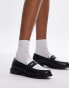 Topshop Callie leather loafer in black and white