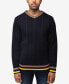 Фото #1 товара Men's Cable Knit Tipped V-Neck Sweater