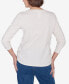 ფოტო #2 პროდუქტის Petite Scottsdale Falling Floral Embroidered Henley Top