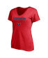 Women's Red, Heather Gray Washington Capitals Short Sleeve and Long Sleeve V-Neck T-shirt Combo Pack