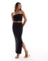 New Look bow bandeau top co-ord in black