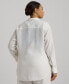 ფოტო #2 პროდუქტის Plus Size Linen Floral Roll-Tab Shirt