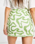 Urban Revivo mini skirt with fringe detail in green grün, XS - EU 34 - фото #3