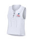 Women's White Chicago Cubs Lace-Up Tank Top
