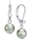 ფოტო #1 პროდუქტის Silver-Tone Crystal & Color Imitation Pearl Drop Earrings, Created for Macy's