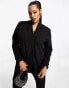 ASOS DESIGN Curve jersey slouchy suit blazer in black