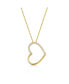 ფოტო #1 პროდუქტის Sterling Silver 14k Gold Plated with Cubic Zirconia Heart Pendant Necklace