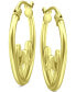 ფოტო #3 პროდუქტის Heart Accent Small Hoop Earrings in 18k Gold-Plated Sterling Silver, 0.75", Created for Macy's