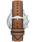 ფოტო #3 პროდუქტის Men's Neutra Chronograph Brown Leather Strap Watch, 44mm