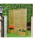 Фото #3 товара Wood Privacy Screen w/ 4 Raised Planter Box, 3 Panels & Drainage Holes